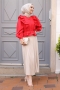 Lariva Beige Satin Skirt