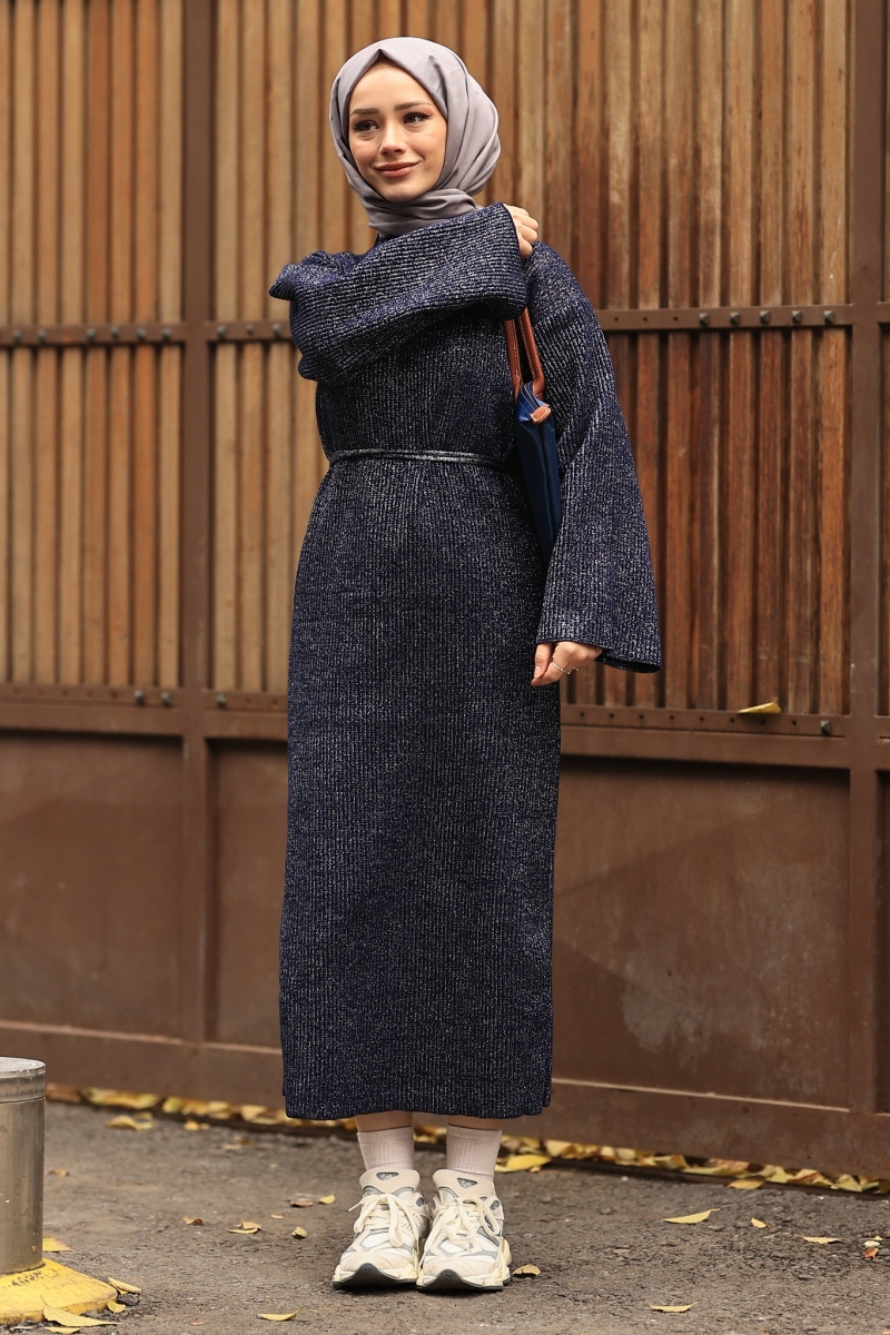 Mono Navy Blue Knitwear Dress 