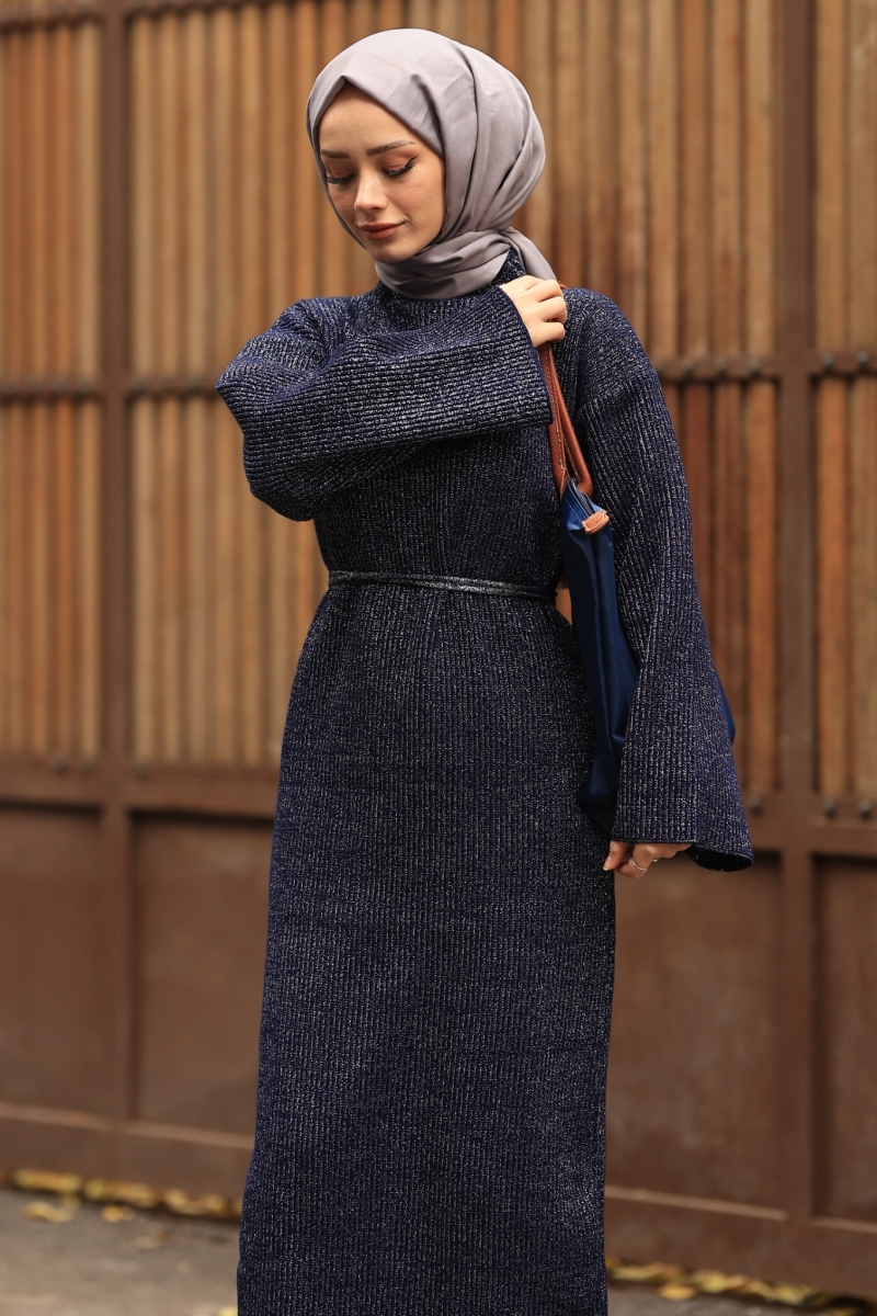 Mono Navy Blue Knitwear Dress 