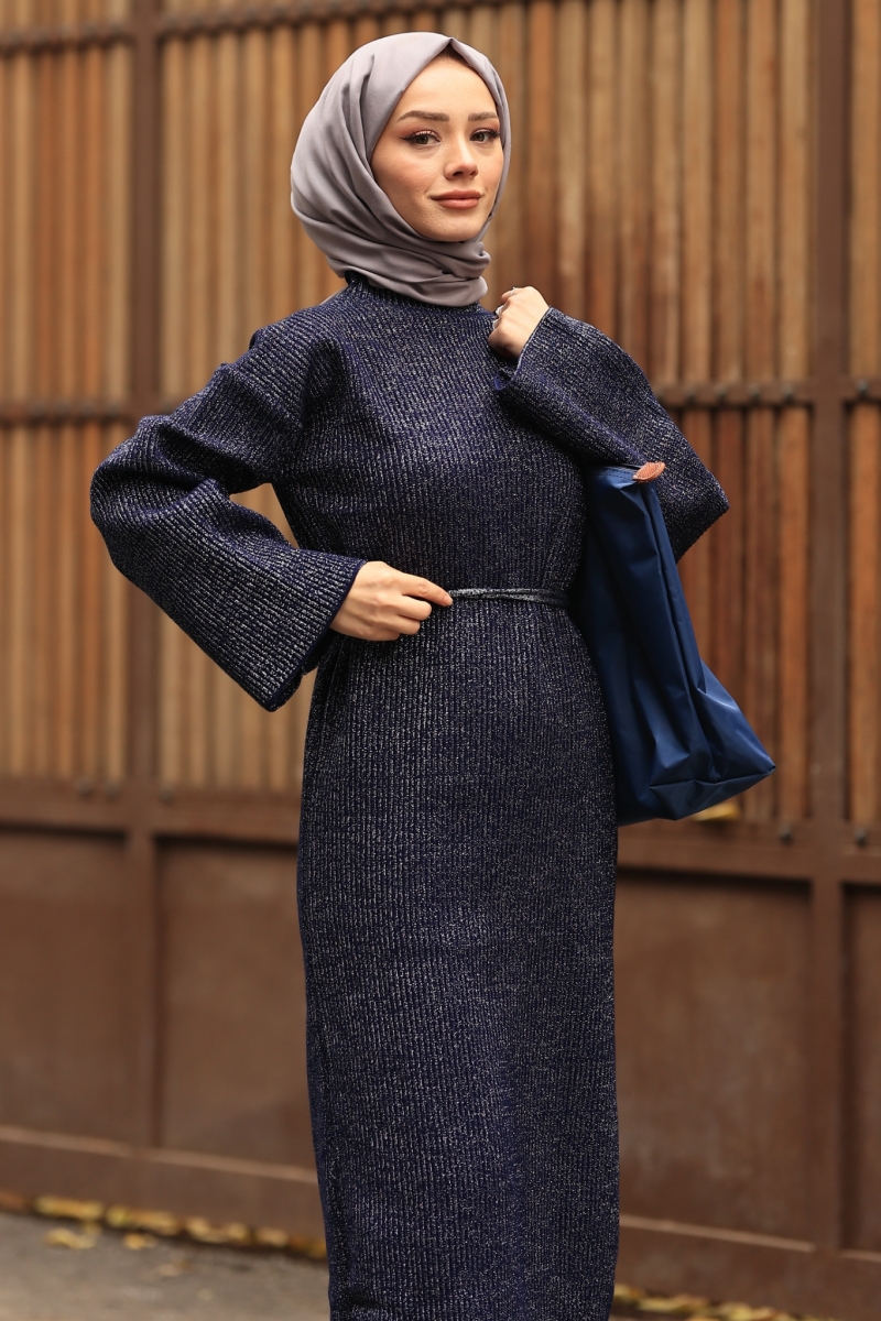 Mono Navy Blue Knitwear Dress 