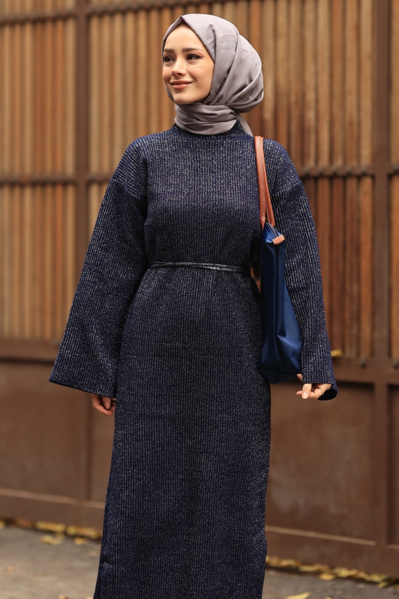 Mono Navy Blue Knitwear Dress 