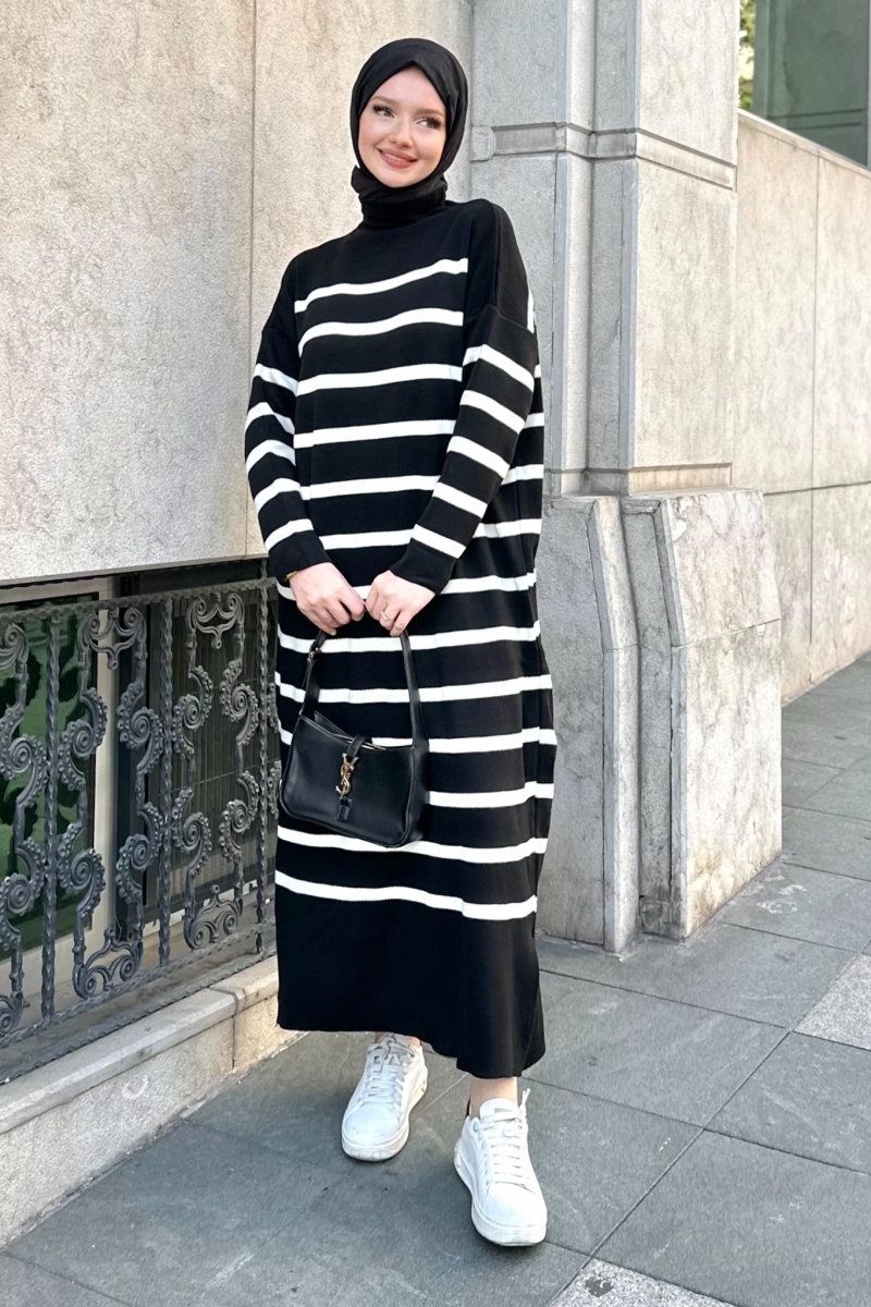 Ases Black Knitwear Dress