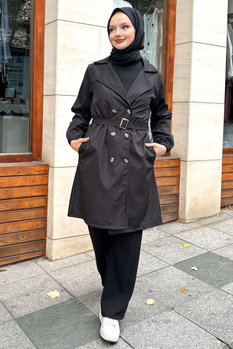 Bagy Black Trench Coat