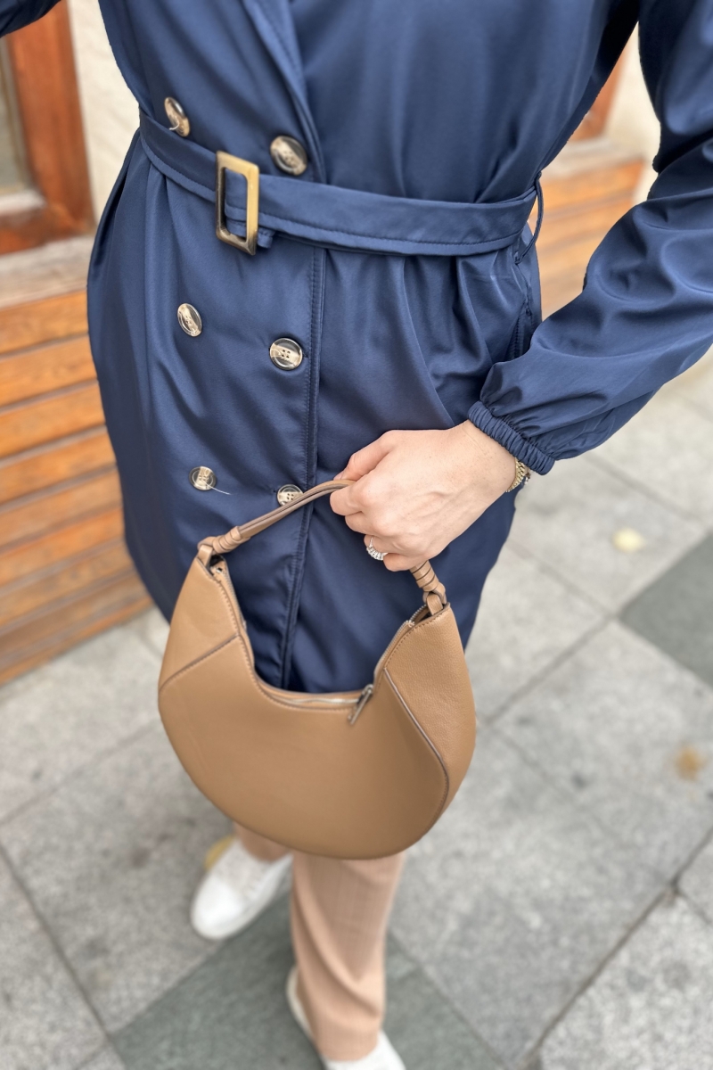 Bagy Navy Blue Trench Coat