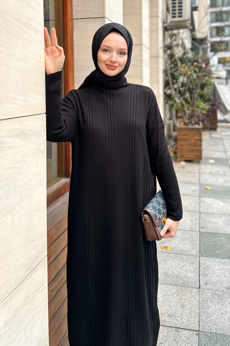 Mave Black Knitwear Dress