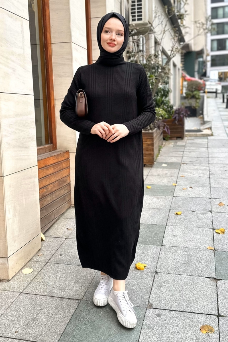 Mave Black Knitwear Dress