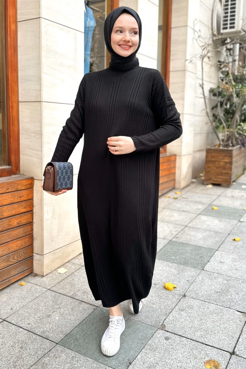 Mave Black Knitwear Dress