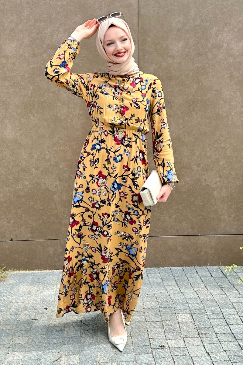 Mirana Mustard Viscose Dress