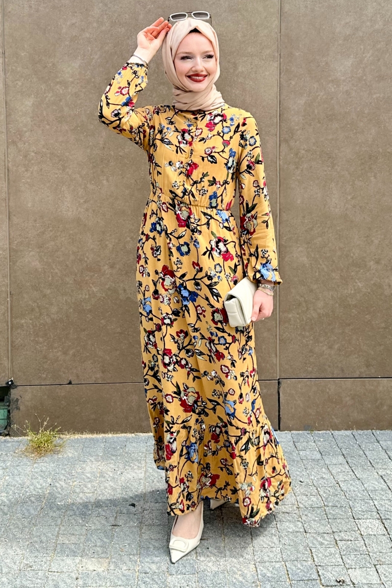 Mirana Mustard Viscose Dress